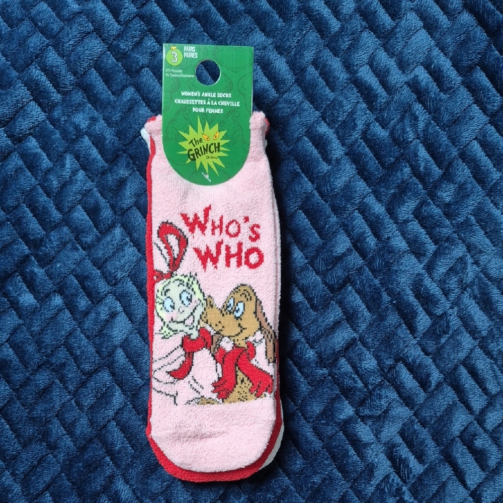 The Grinch Ankle Socks 3 Pairs! NWT!